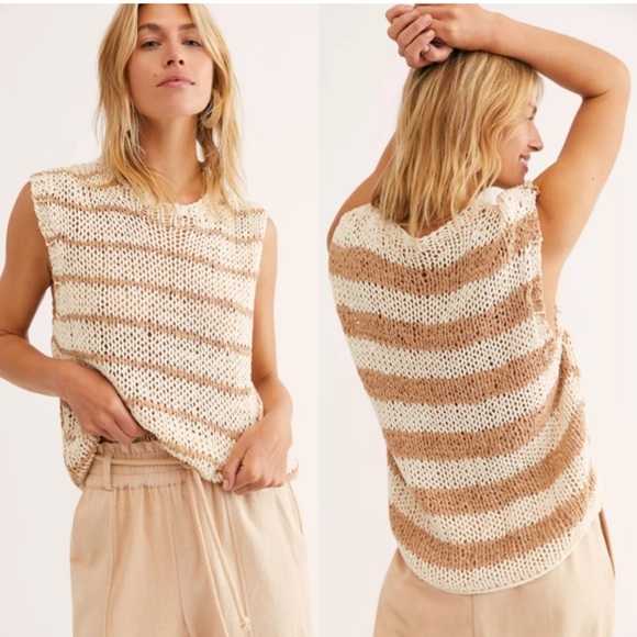 Free People Wave After Wave Top sweater vest. Medium - Picture 1 of 6